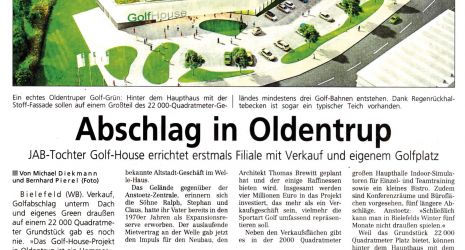 8. Juni 2015 : : Westfalen-Blatt : „Abschlag in Oldentrup”